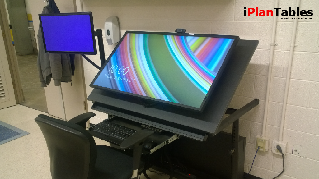 Electric height adjustable drafting table