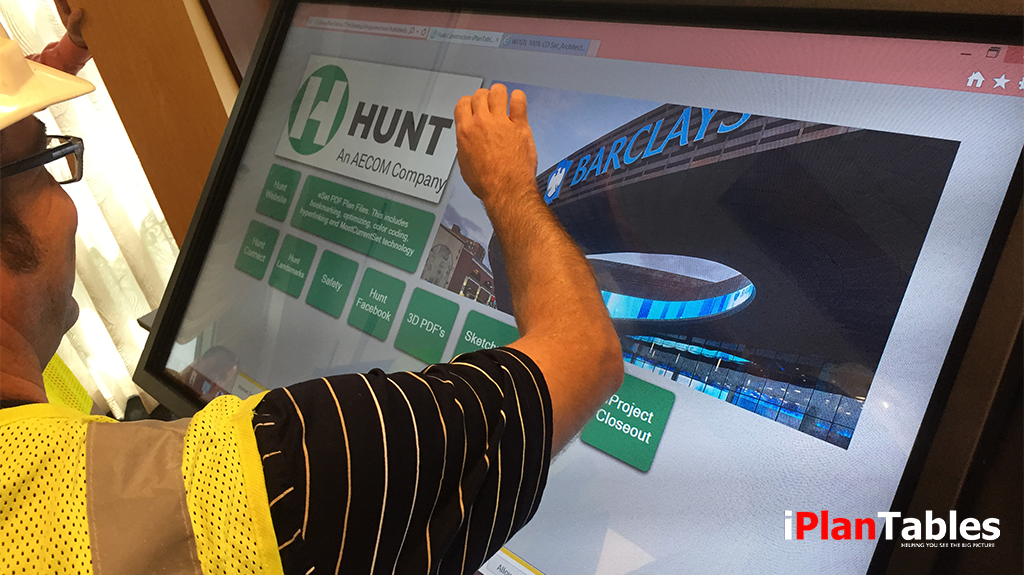 Large touchscreen digital plan table