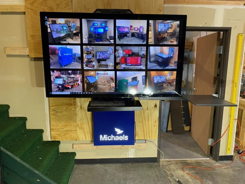 electronic lift and tilt wall mount work station