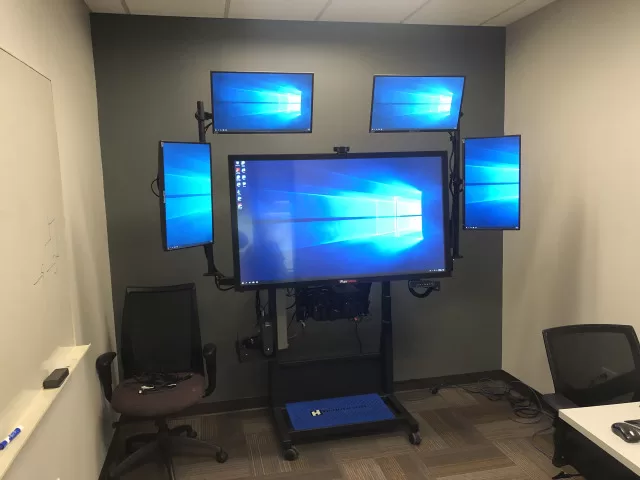 multi-monitor touchscreen work station