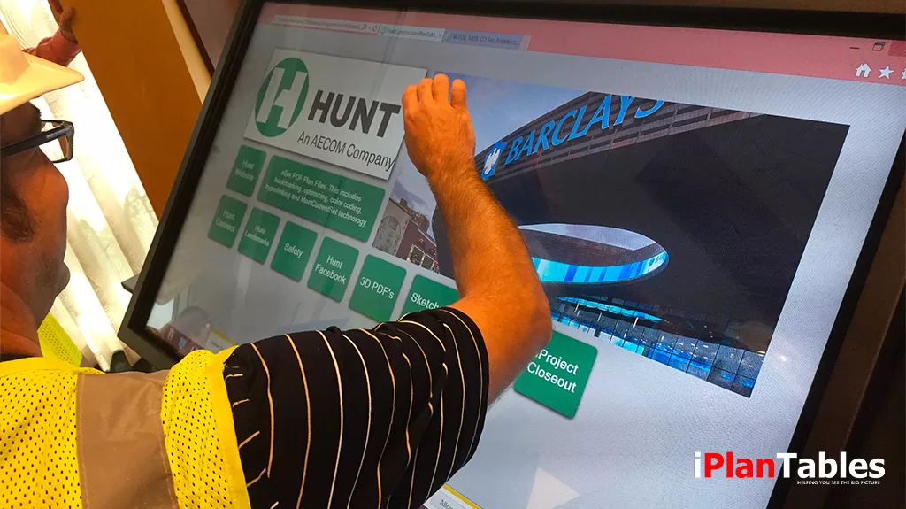 Large touchscreen digital plan table