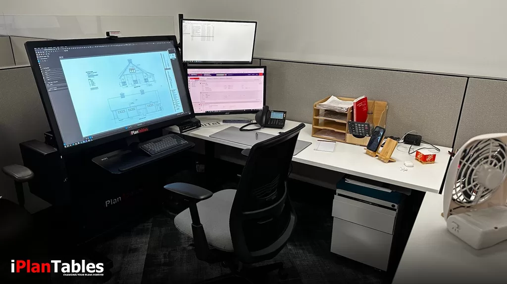 Multi monitor workstation desk